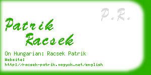 patrik racsek business card